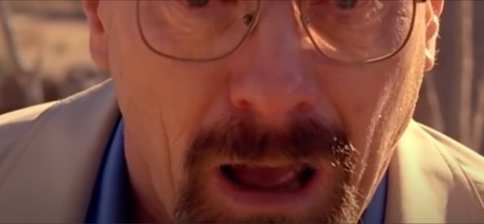 a Close-up of Walter White from breaking bad