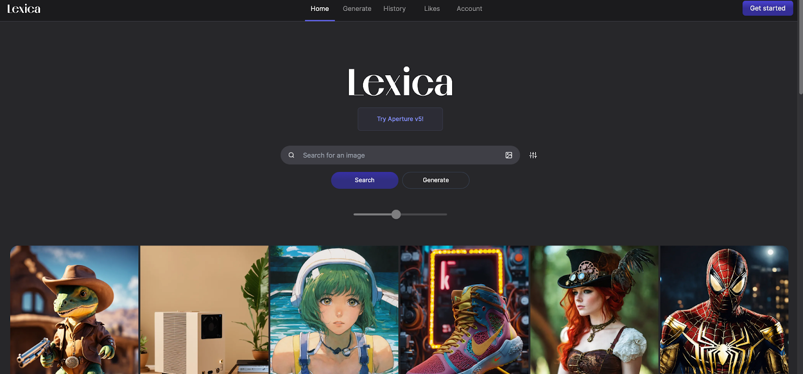 Lexica art homepage