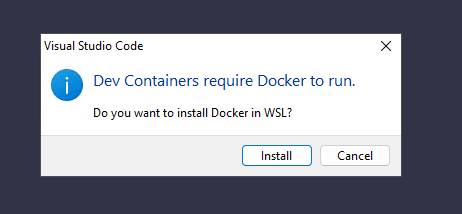 VS Code dev container setup